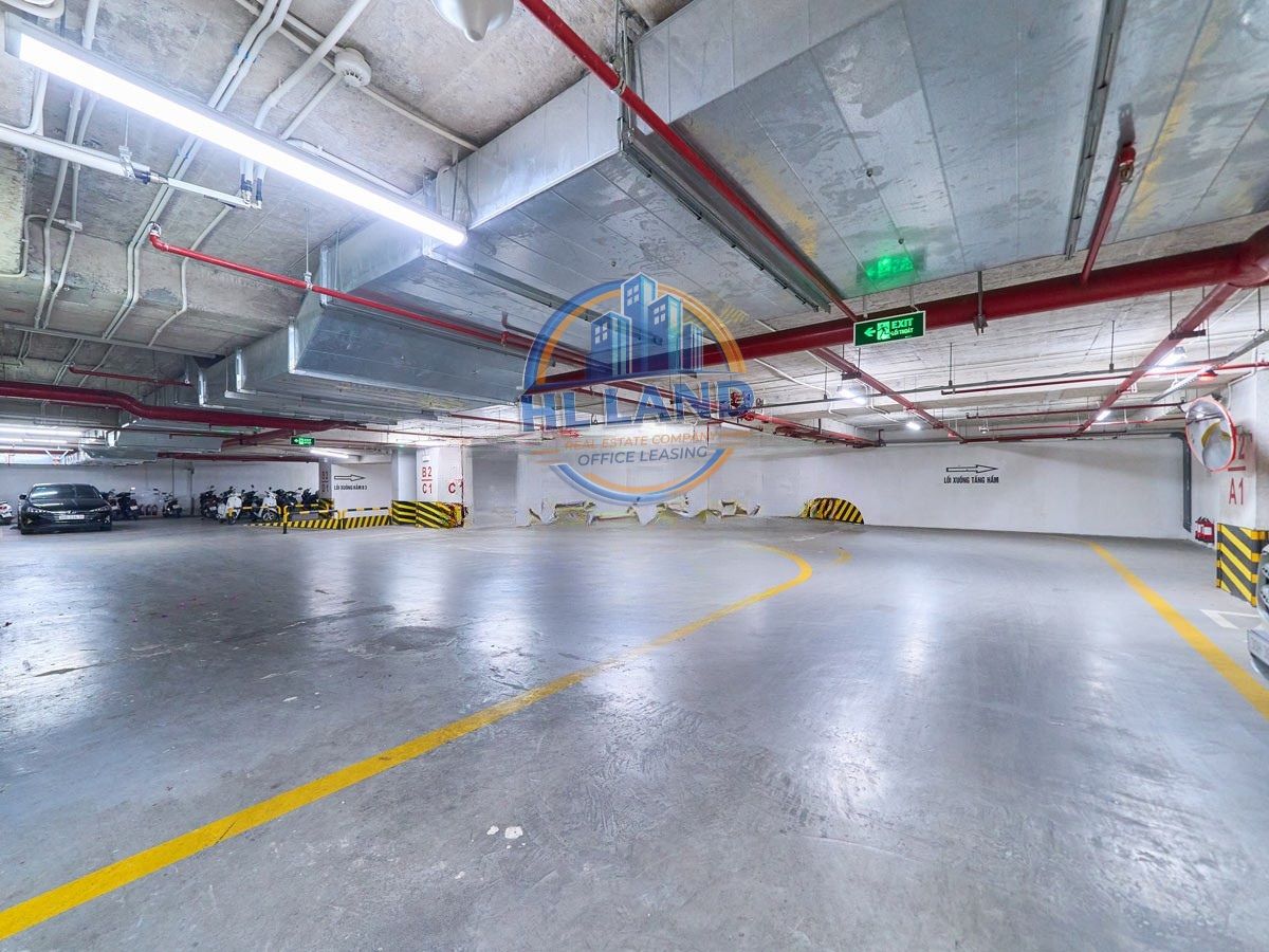 Tầng hầm để xe rộng rãi của tòa HDI Tây Hồ