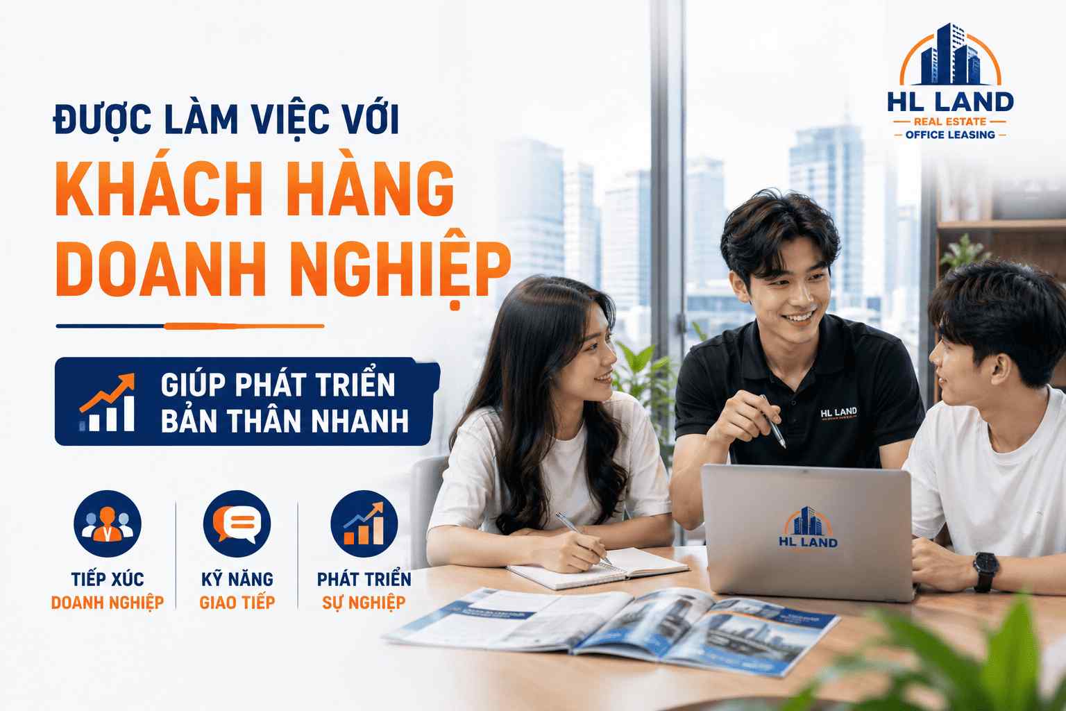 làm nhân viên tư vấn cho thuê văn phòng sẽ làm việc trực tiếp với khách hàng doanh nghiệp